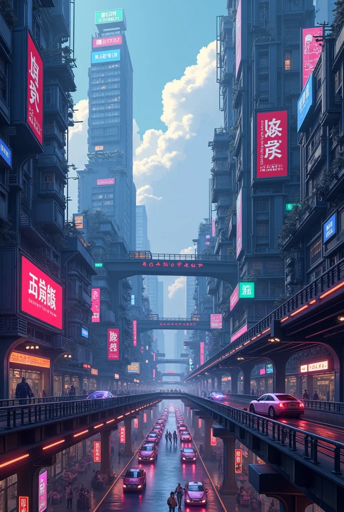 Pixel Style，Game CG pictures，wallpaper，A Hong Kong Cyber City,8k ultra-clear picture quality