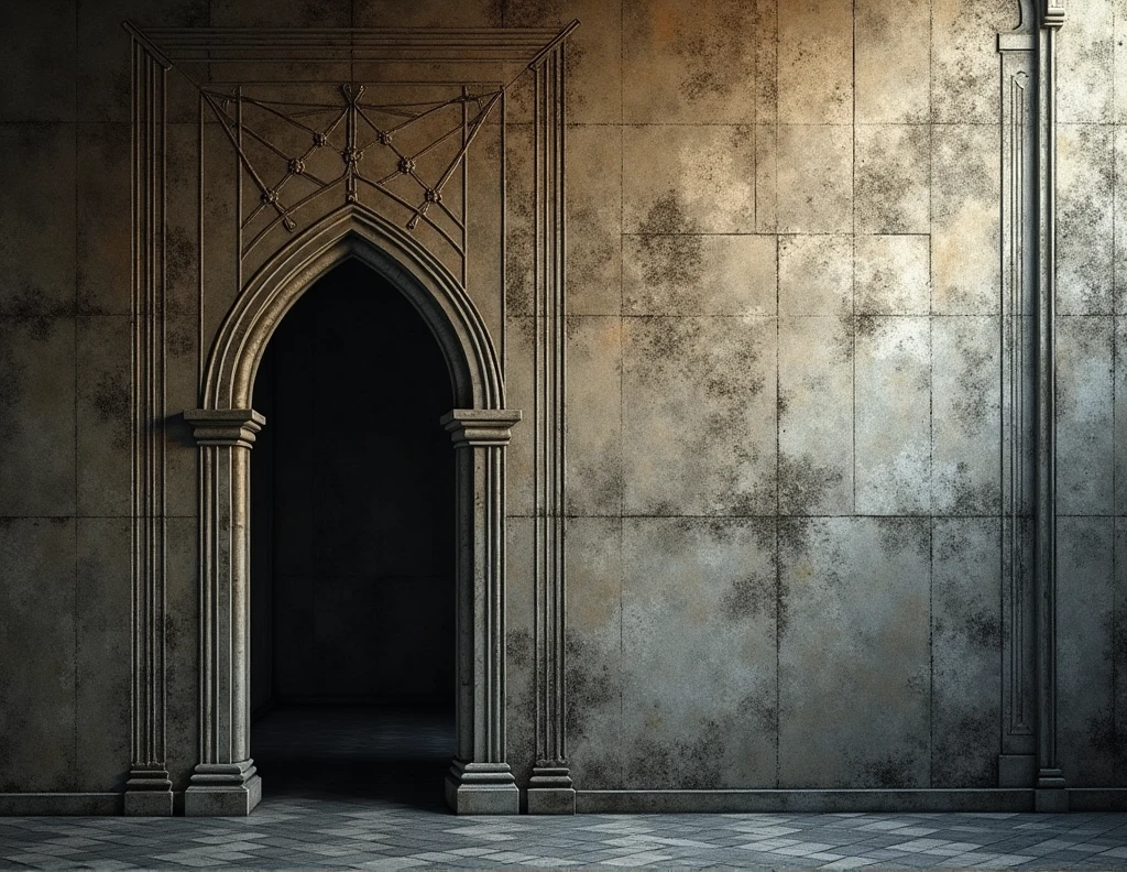 Goth wallpaper with elements of old dembow and a minimalist touch in neutral and light colors
