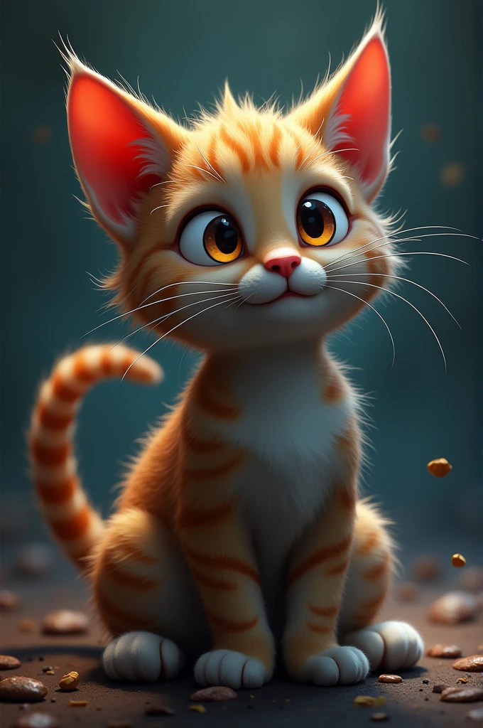 A dead cat animated in 2D