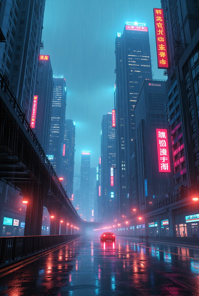 Pixel Style,Game CG wallpaper,A Hong Kong Cyber City in the Rain,8k ultra-clear picture quality