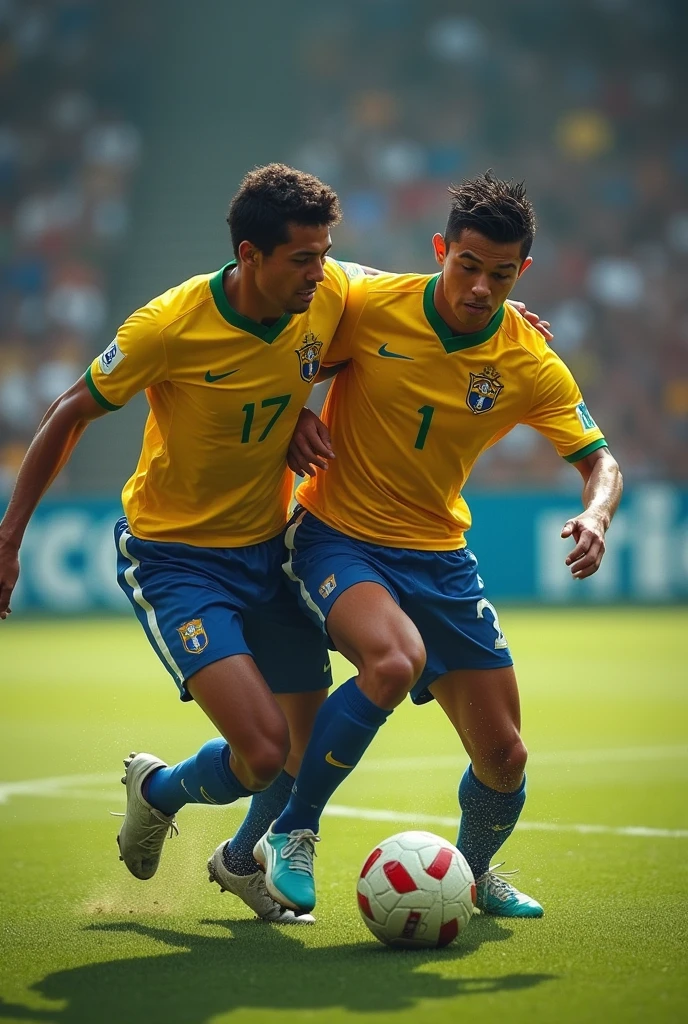 Pele fighting with Ronaldo