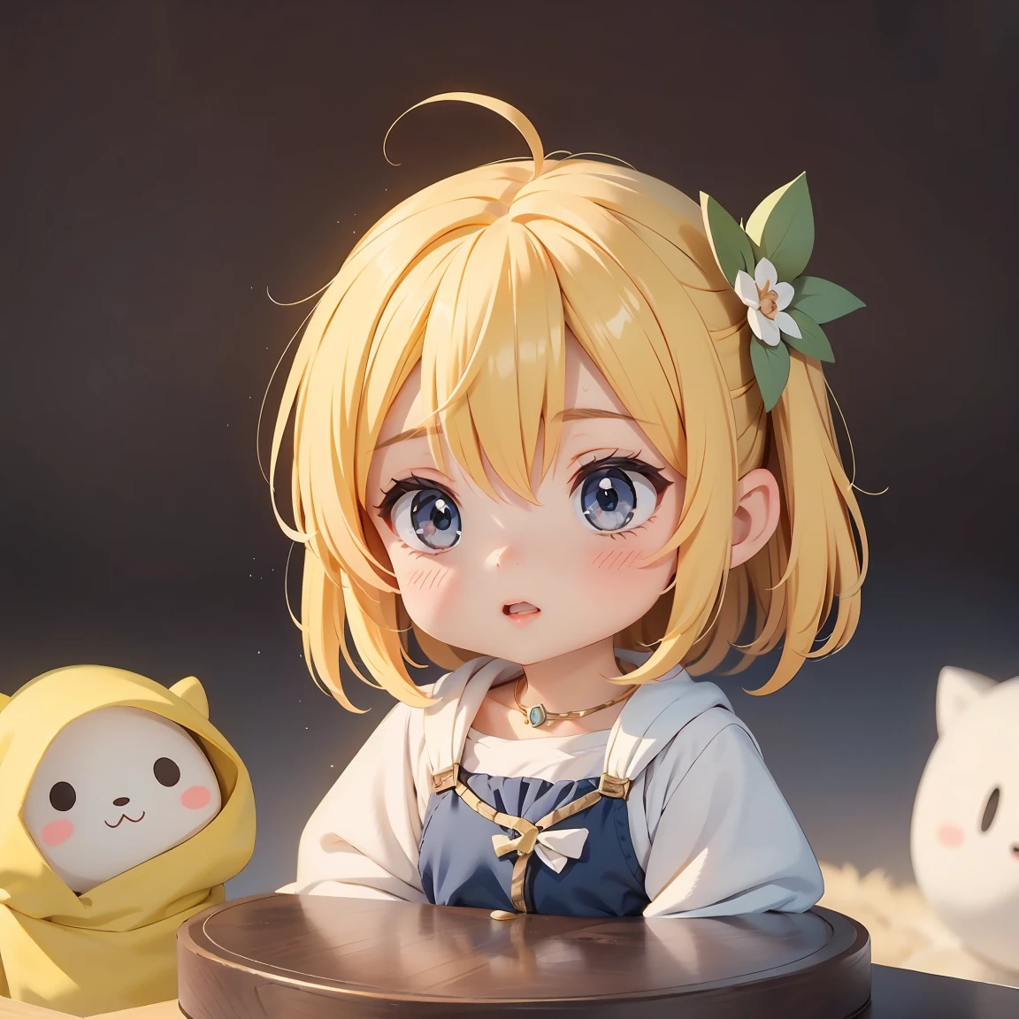 Super Chibi Character：1.8、Blonde Hair、Cute  girl、Cute Costumes、Super Chibi Character：1.8、Turned to stone