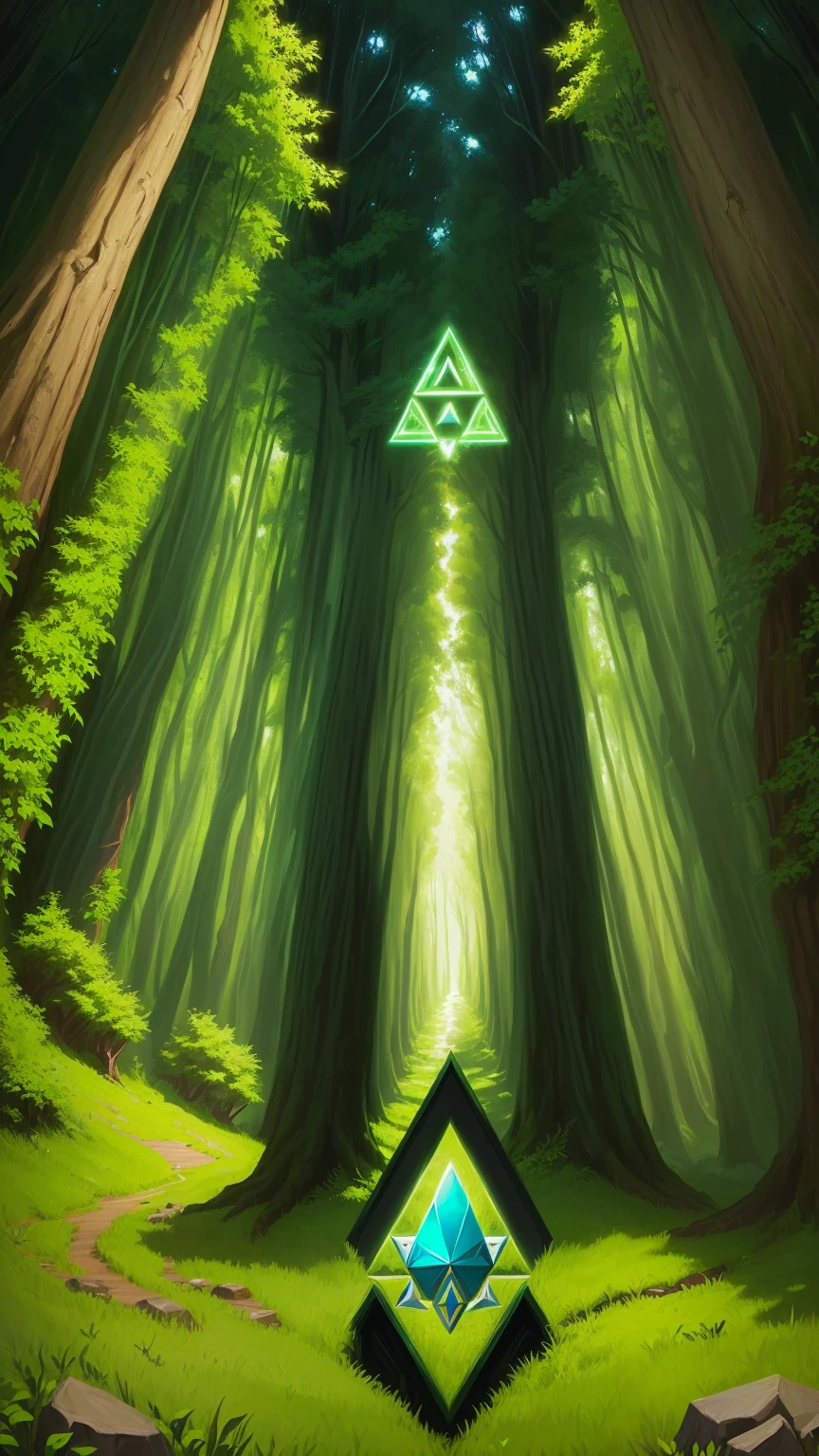 there is a cartoon image of a in a forest, Zelda style art, Zelda with triforce, from Legend of Zelda, portrait of Zelda, elf forest background, hyrule, Legend of Zelda, um retrato de link, Zelda, link from Zelda, the Legend of Zelda, link from the Legend of Zelda, mobile game art, advanced digital chibi art