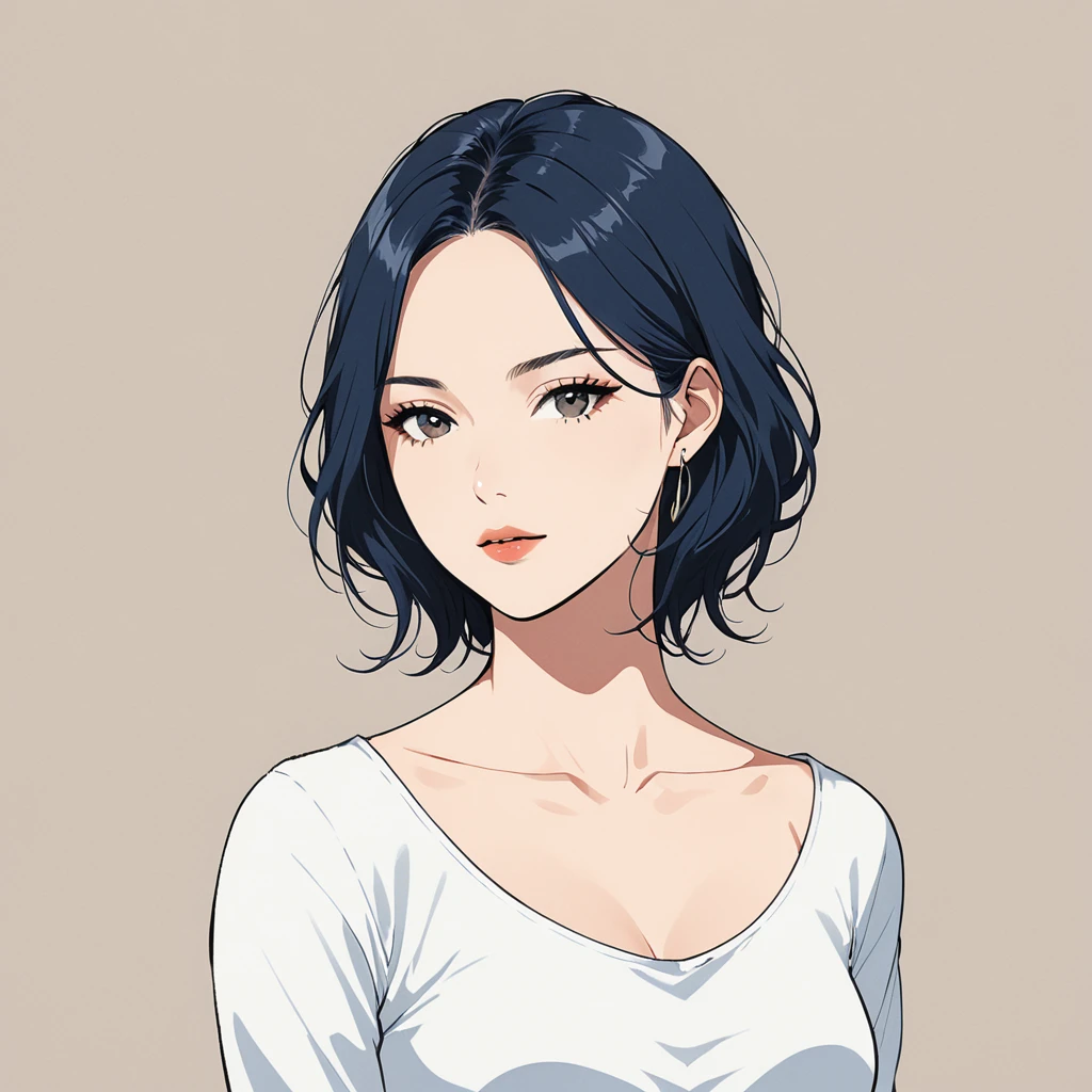 One woman,adult,In the style of Jean Julien，Upper Body，Minimalist Style