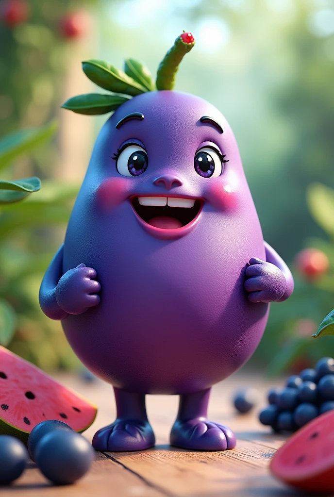 not cuphead style!! a fun açaí mascot doll with arms and legs. 