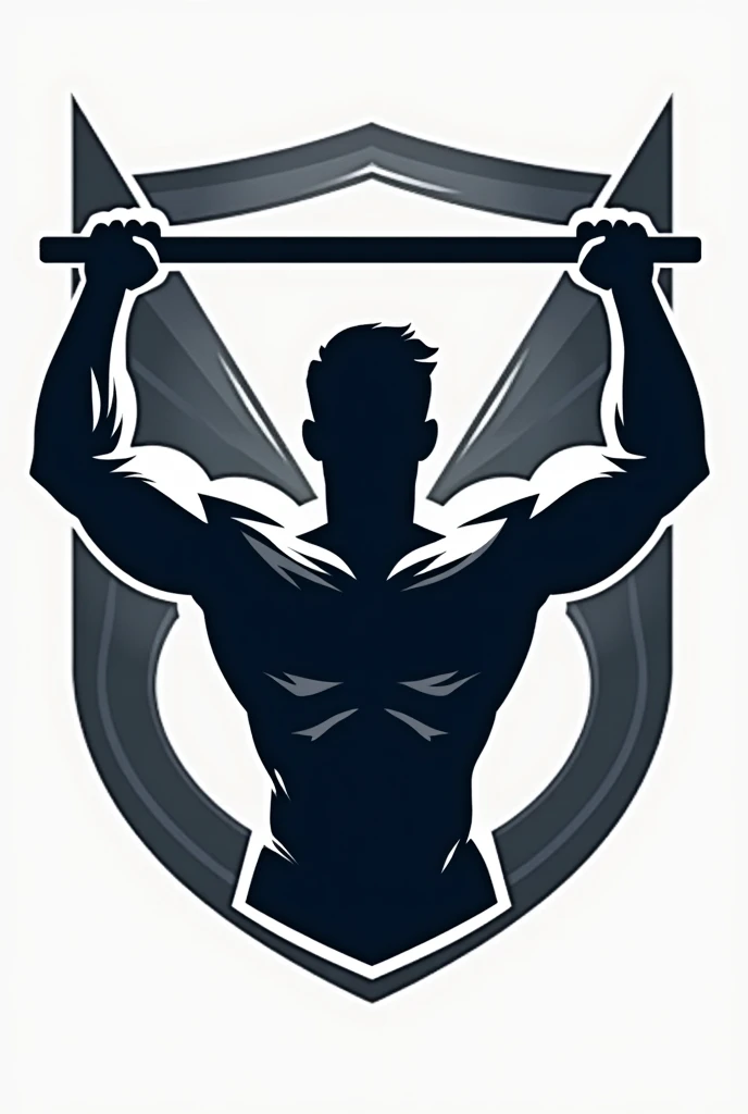 emblem of a football club called 3 bars, use a man doing pull-ups