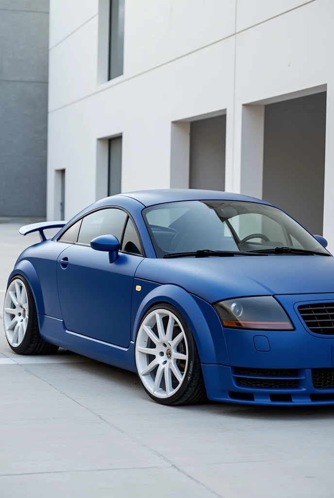 Audi TT 8n from 2002 in royal blue matt with white rims