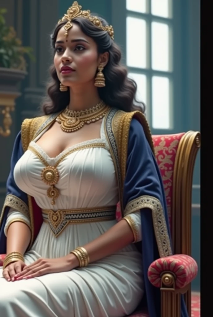 6 ft big breasted average beautiful sri lanakan wealthy age 25 girl in maharani dress. Wearing Academic regalia.well educated.sit in chair with breasts, butt,slim stomach.sri lankan