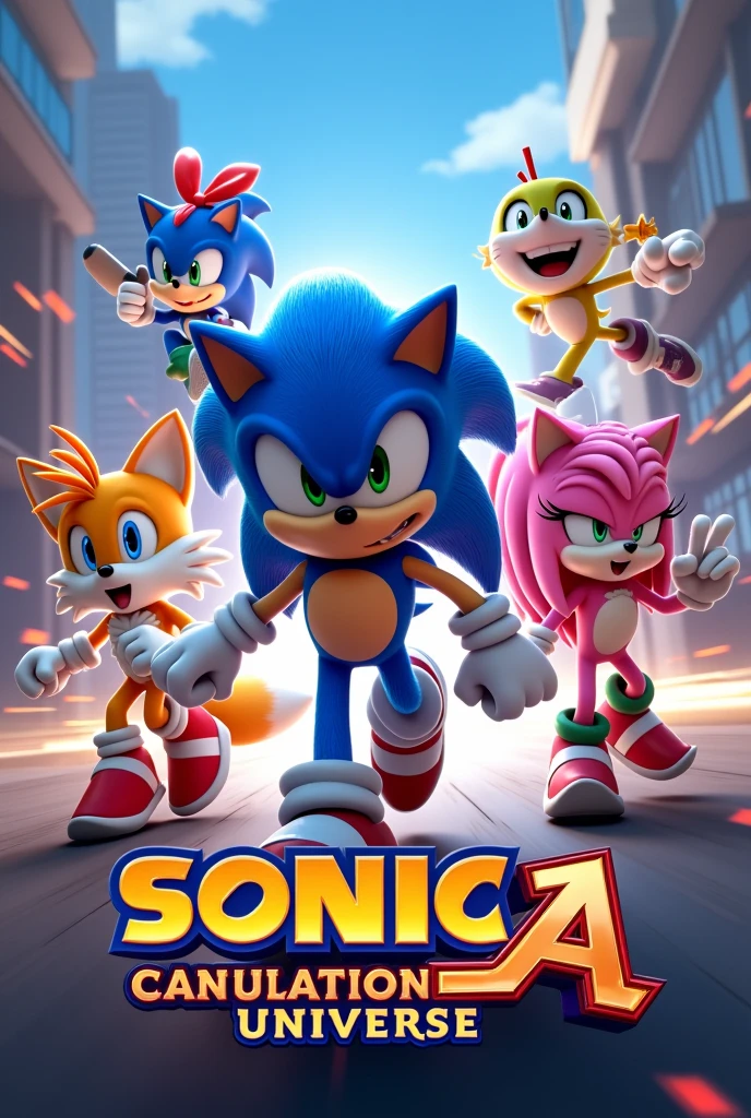 generate a 3d title without background TEAM SONIC EIGHTH YEAR PARALLEL "A"