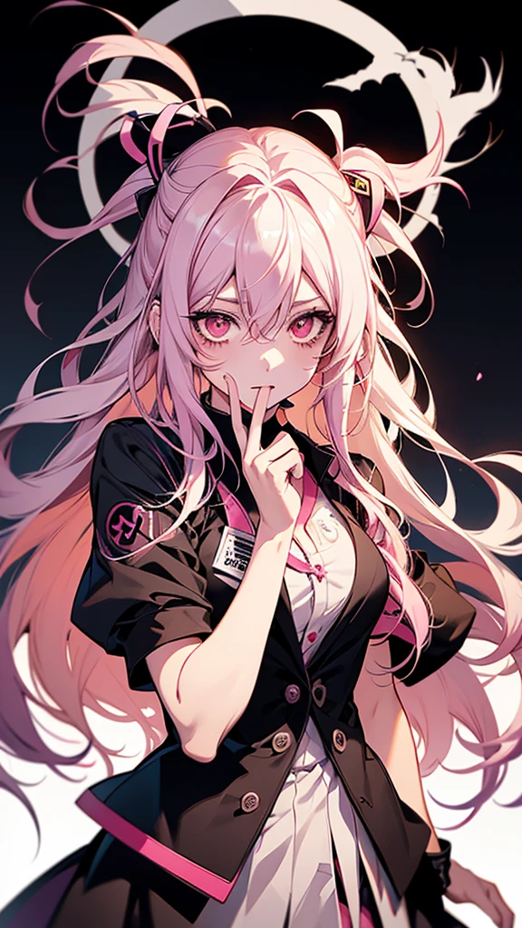 Anime with white hair and pink eyes with black gloves, Gap Moe Yandere grimdark, portrait Gap Moe Yandere grimdark, Shu, Gap Moe Yandere, Junko Enoshima from Danganronpa, nyaruko-san, From Arknights, nagito komaeda, Hajime Yatate, Never be self-absorbed., Lucky Winner
