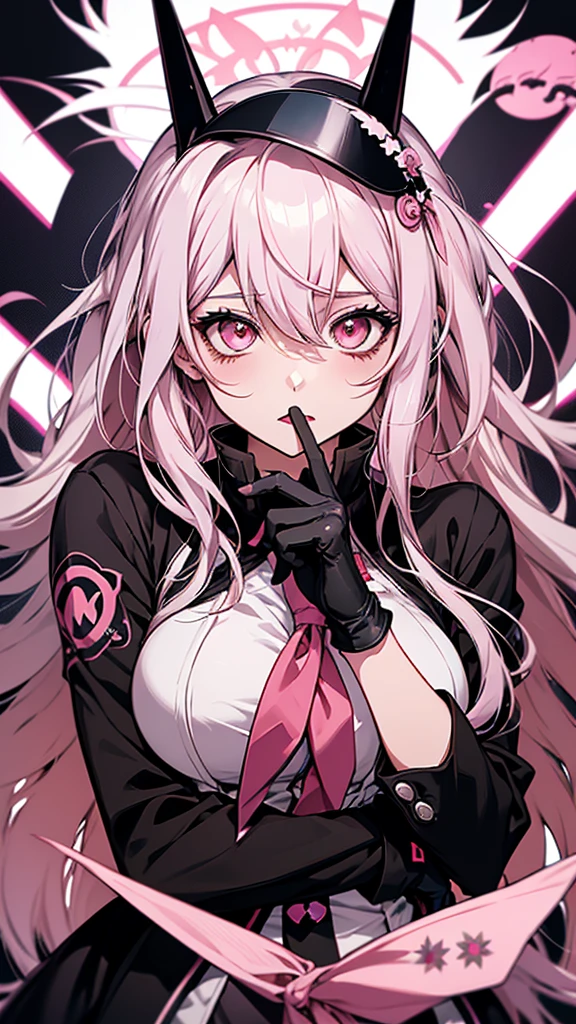 Anime with white hair and pink eyes with black gloves, Gap Moe Yandere grimdark, portrait Gap Moe Yandere grimdark, Shu, Gap Moe Yandere, Junko Enoshima from Danganronpa, nyaruko-san, From Arknights, nagito komaeda, Hajime Yatate, Never be self-absorbed., Lucky Winner

