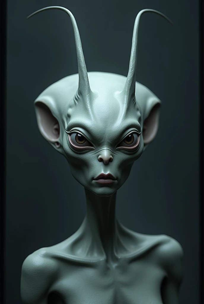 Alien man head with antennas