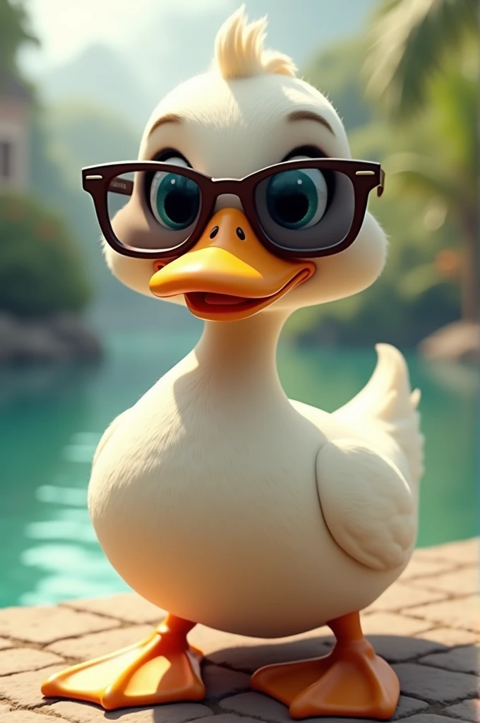 Duck with sunglasses