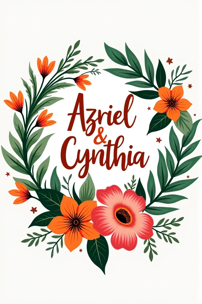A logo for a wedding welcome bag for Azriel and Cynthia getting married in Mexico in October 2024