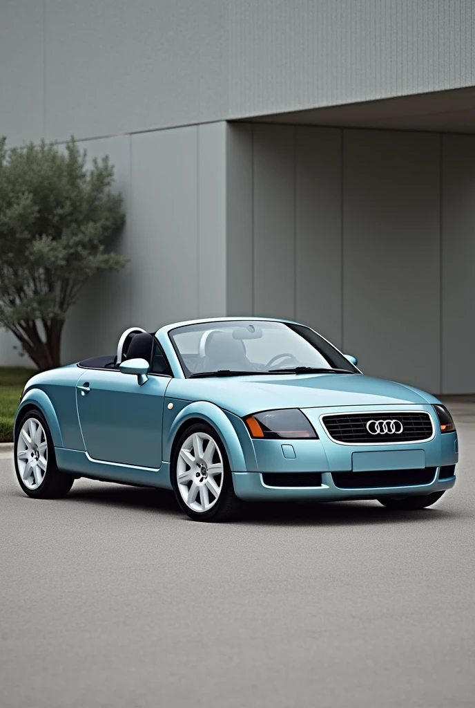Audi TT 8n from 2002 in baby blue matt with white rims