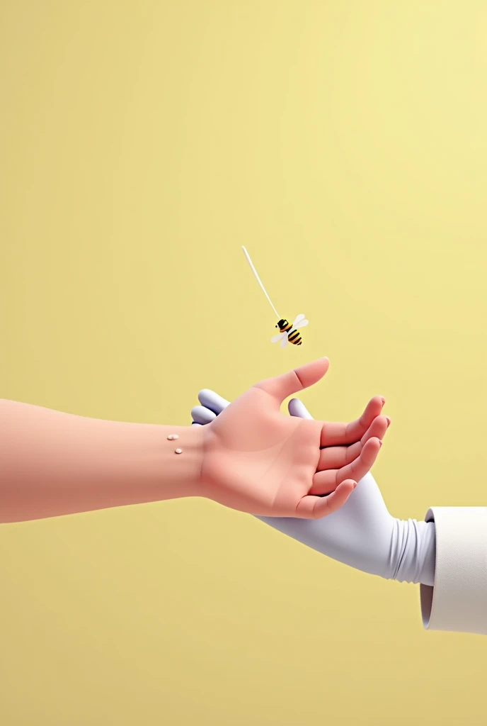 Animated photo of an arm undergoing a honey prick-prick test
