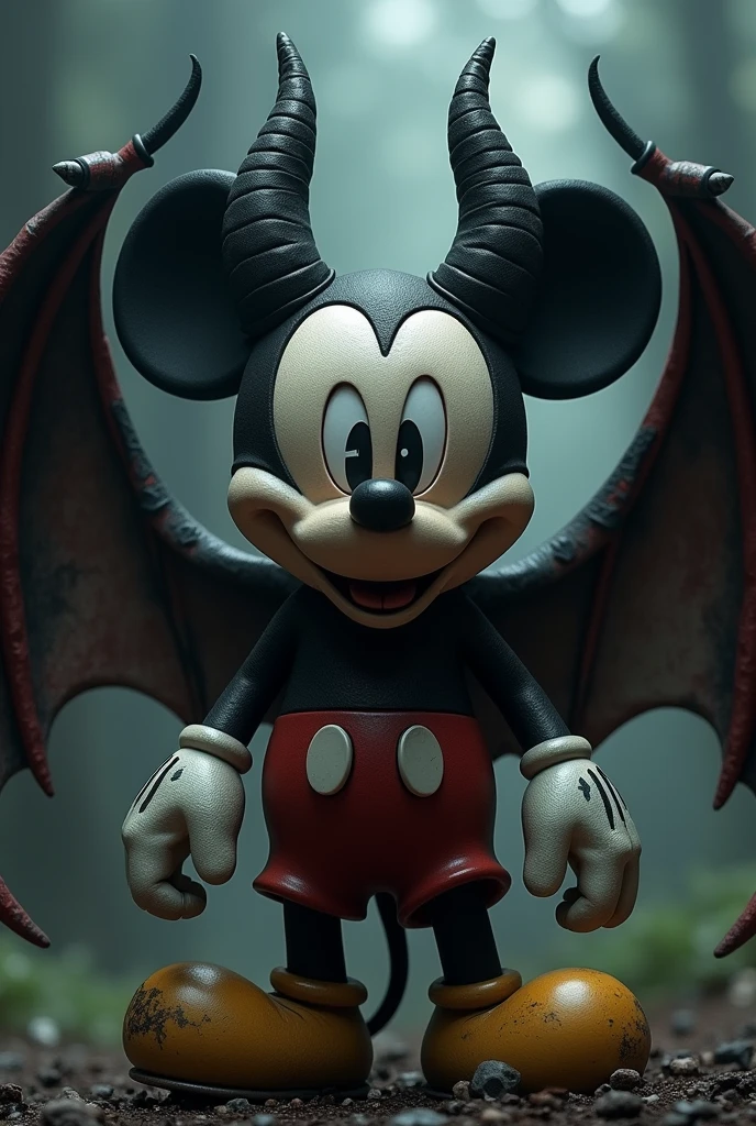 (ultra detailed)、Mickey Mouse、Evil Face、（Tattoo:1.5）、Horn、wing