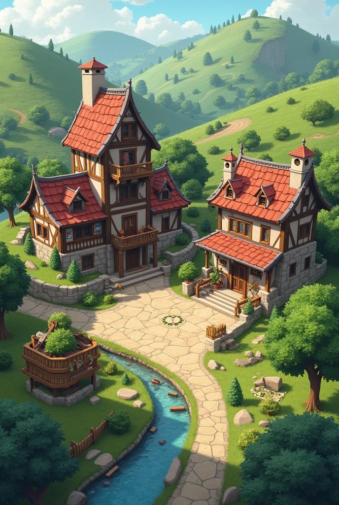 Drawing and building a village by yourself