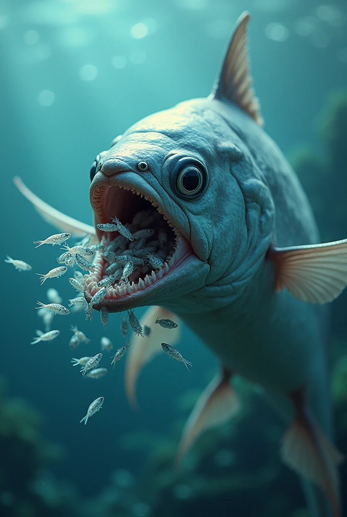 Anchovy eating krill