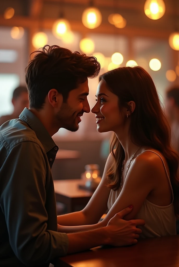 Couple in love chatting