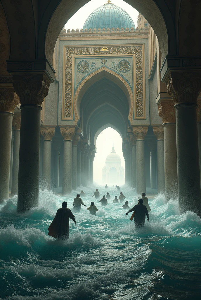 Finally the water entered the mosque