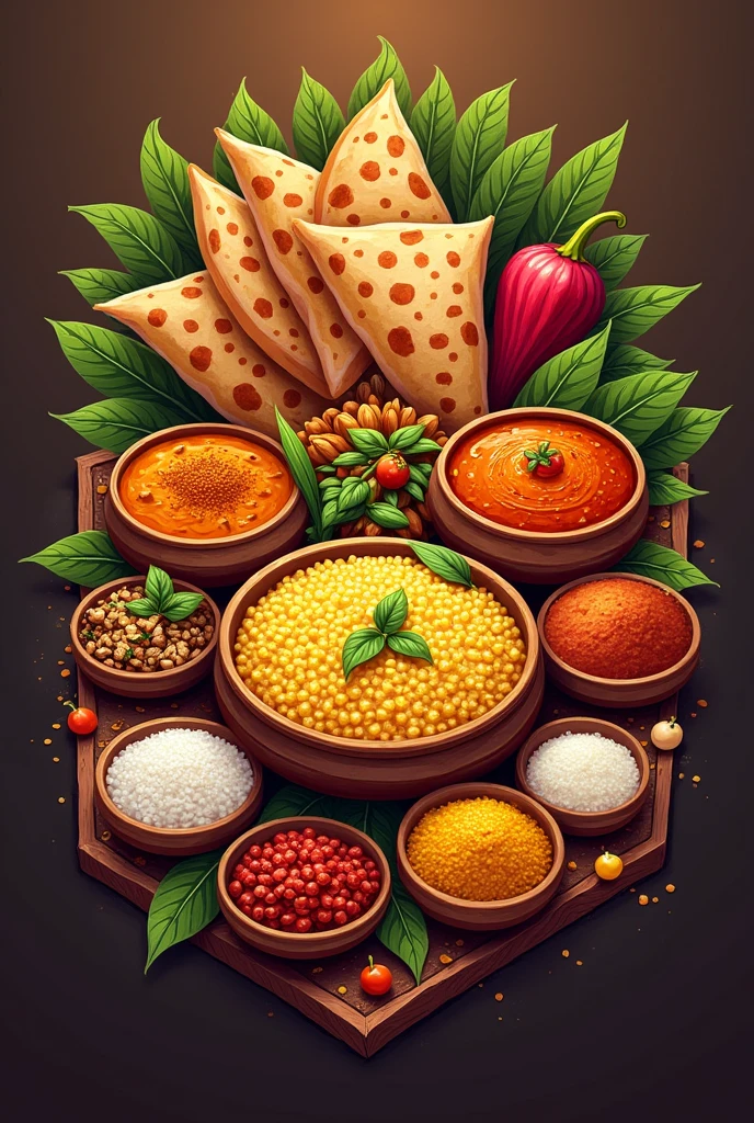 Food fest logo made with Indian foods