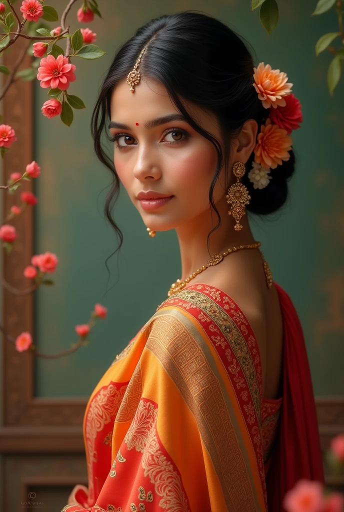Indian model with traditional dress 