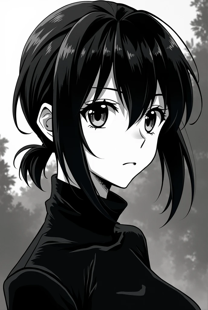 make a black and white anime character