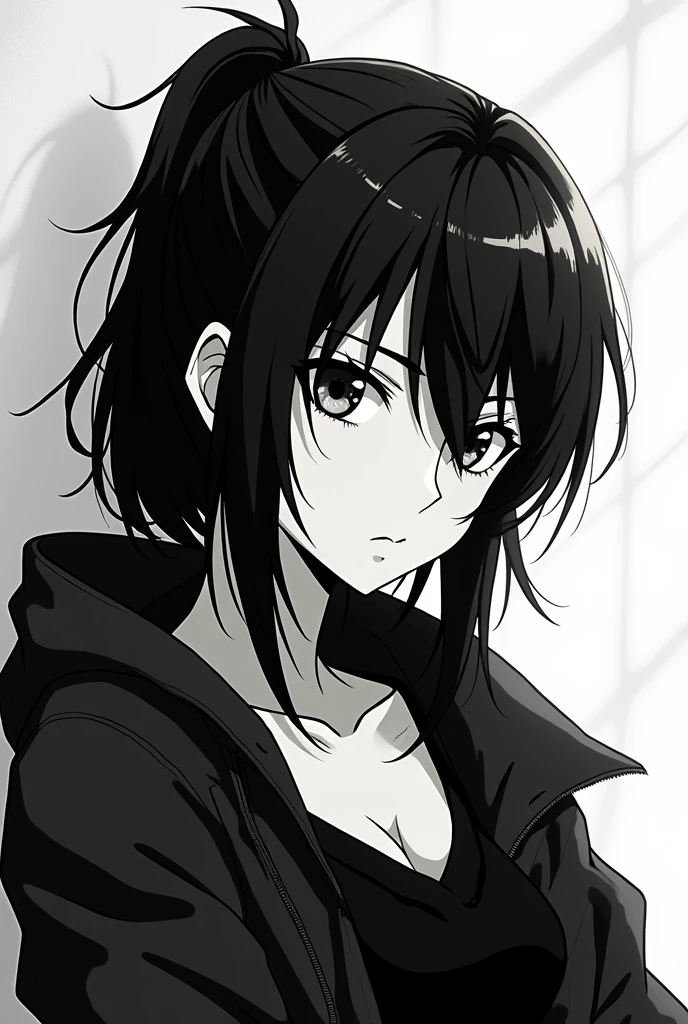 make a black and white anime character
