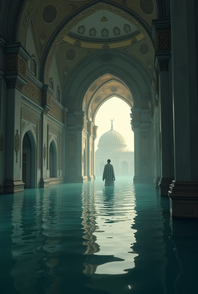 Finally the water entered the mosque but no people were found