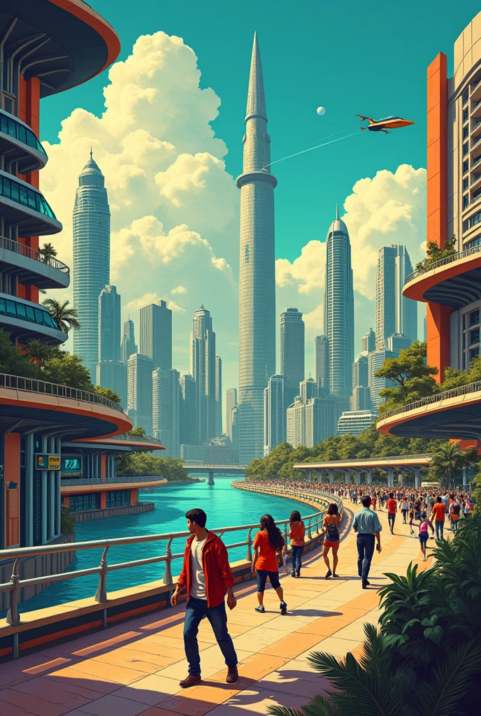 The future of Panama illustrated in a period comic