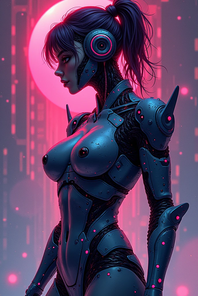 (masterpiece:1.2),(Highest quality),(Super detailed),(Ultra-high resolution),(Best illustrations),8k,wallpaper,Beautiful female cyborg,whole body,psychedelic,Vector art,Layered textures,progressive,pop,sf,cyber punk,Super y:2.0