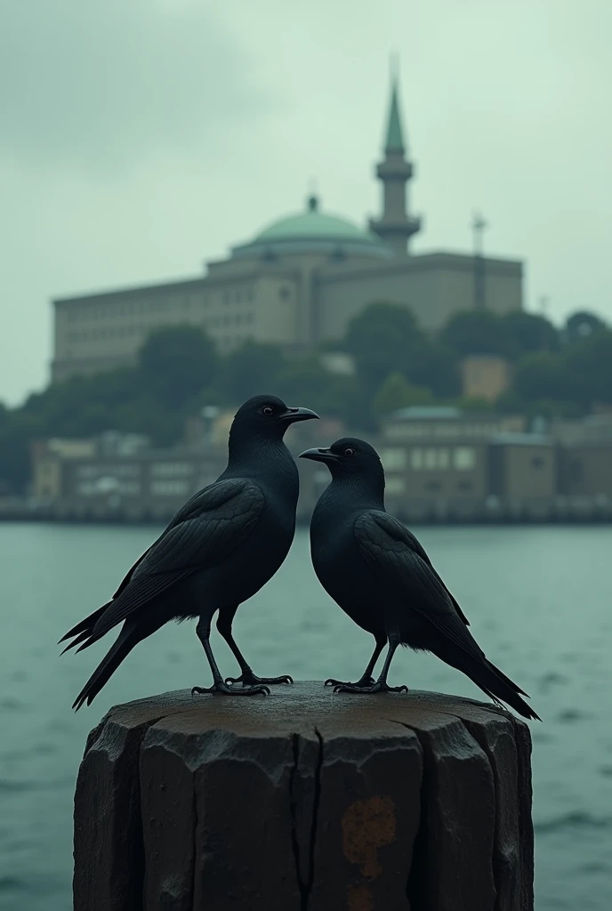 Alcatraz bird with its partner 