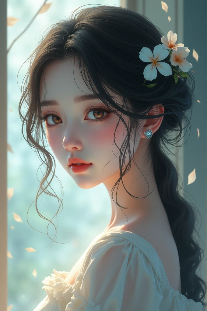 Draw a beautiful anime lady 1920x1080 picture