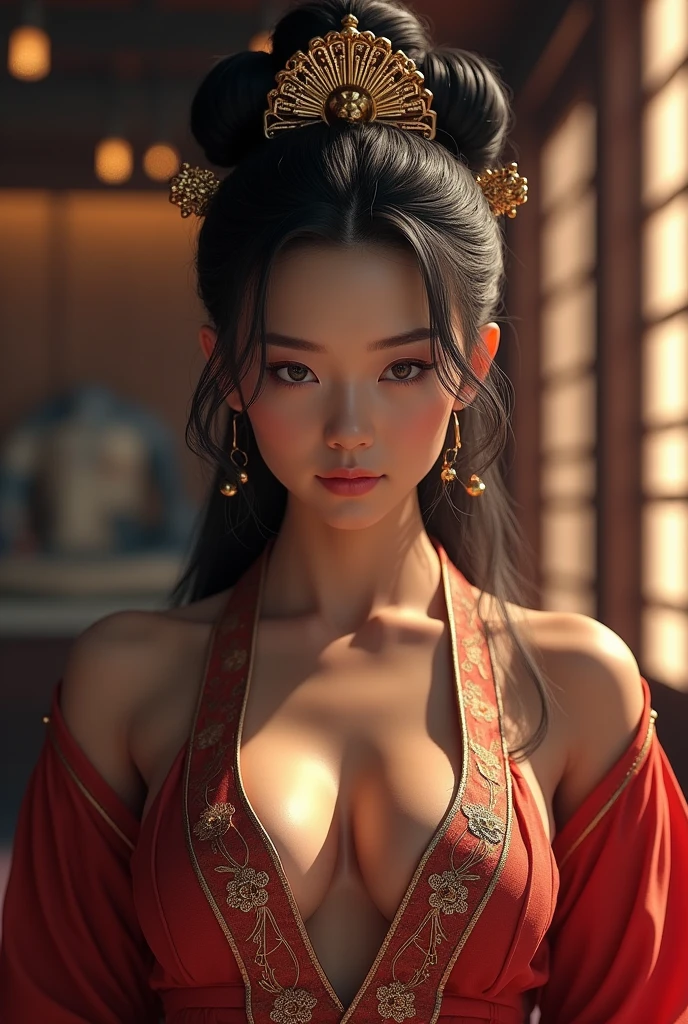 samurai woman, モノトーン カラー fashion、 ((masterpiece, highest quality, Highest image quality, High resolution, photorealistic, Raw photo, 8K)), ((Extremely detailed CG unified 8k wallpaper)), (huge stunning goddess shot, very hot and sexy, jaw-dropping beauty, perfect proportions, beautiful body, slim body beauty:1.4),  