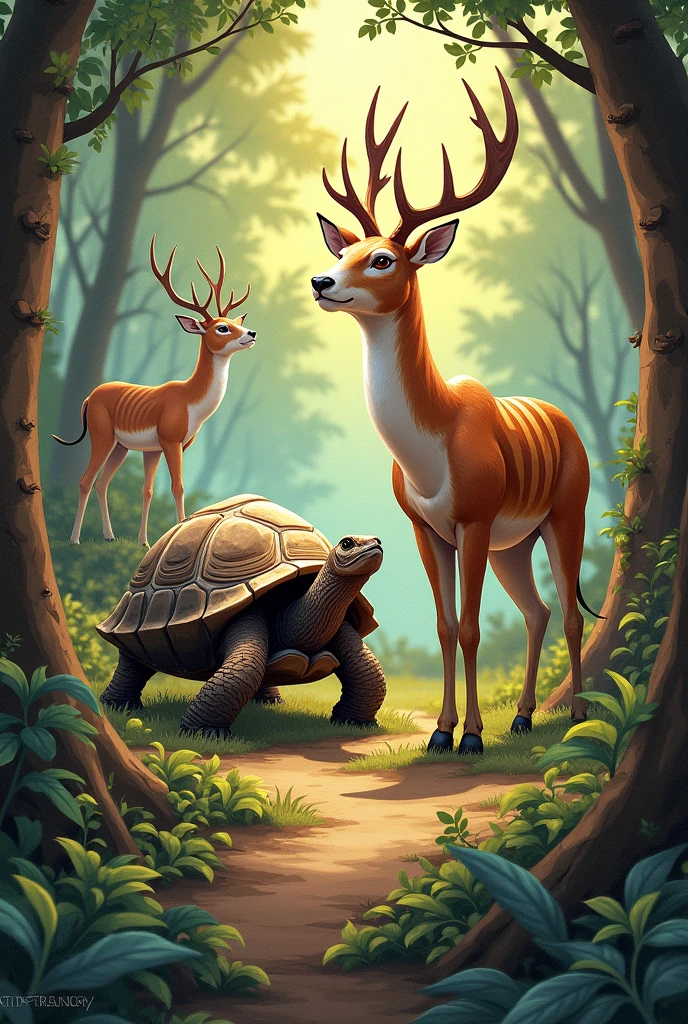 Cards with the characteristics of wild animals, Tortoise. day. deer. tigre