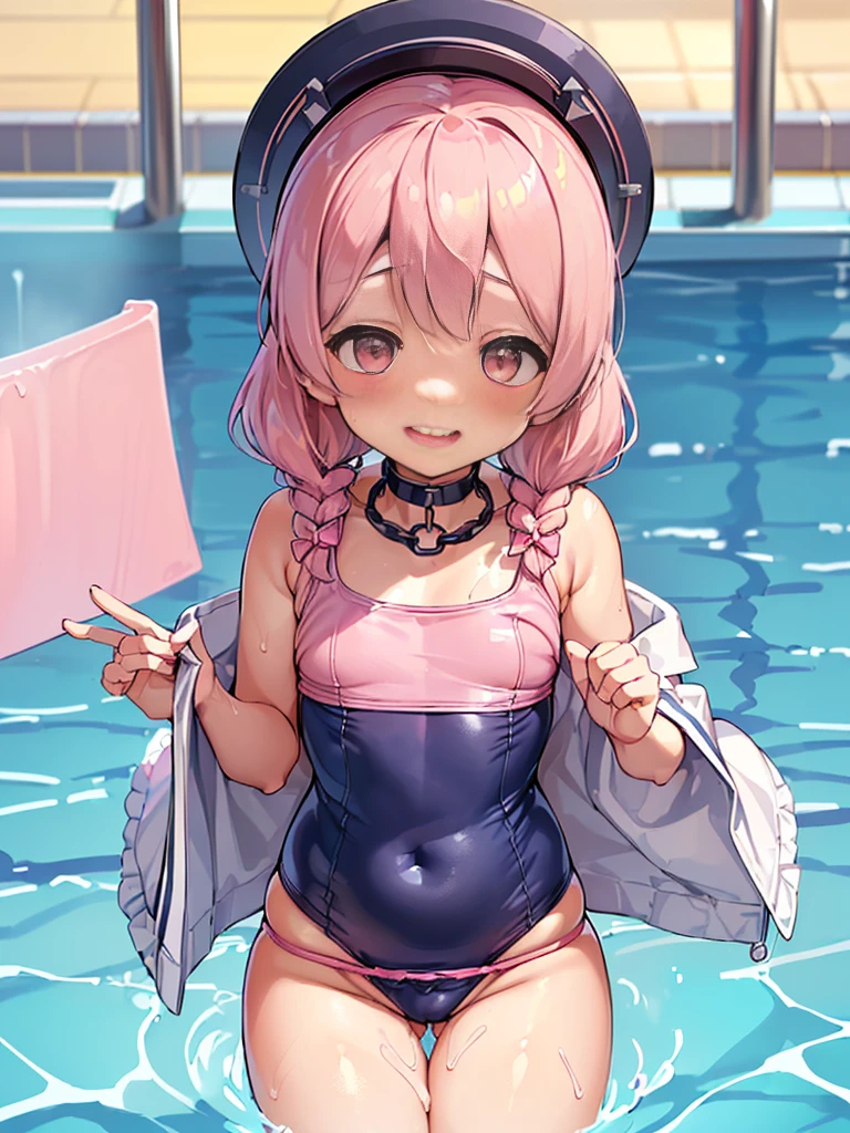 ,(((For womenレースパンティー,((open crotch pantie)),transparent,Erotic lingerie,Big size,Open crotch underwear))),Highest quality、High resolution、Detailed Background、(Beautiful face in every detail:1.4)、Anatomically correct、(Detailed facial expressions)、(fine grain:1.2)、 beauty、cuteカラーの髪色、Braided Ponytail、Braided bob cut、Braided twin tails、Navy School Swimsuit、(Flat Chest)、Perfect body line、Thick thighs、Please show me your whole body、
(Five beautiful girls in pink school swimsuits having fun in the school pool:1.5)、
Big smile、Laughing with your mouth open、My whole body is wet、My hair is wet too、Fun atmosphere、Embrace each other、cute仕草、cute,,(((ベルトとストラップ付きのFor women下着セット,Metal Chain,Sexy Lingerie,4 Piece Set,Porn Wear,Nightclub Temptation,For women))),((((Wearing a Japanese festival happi coat))))),(The pussy line appears),