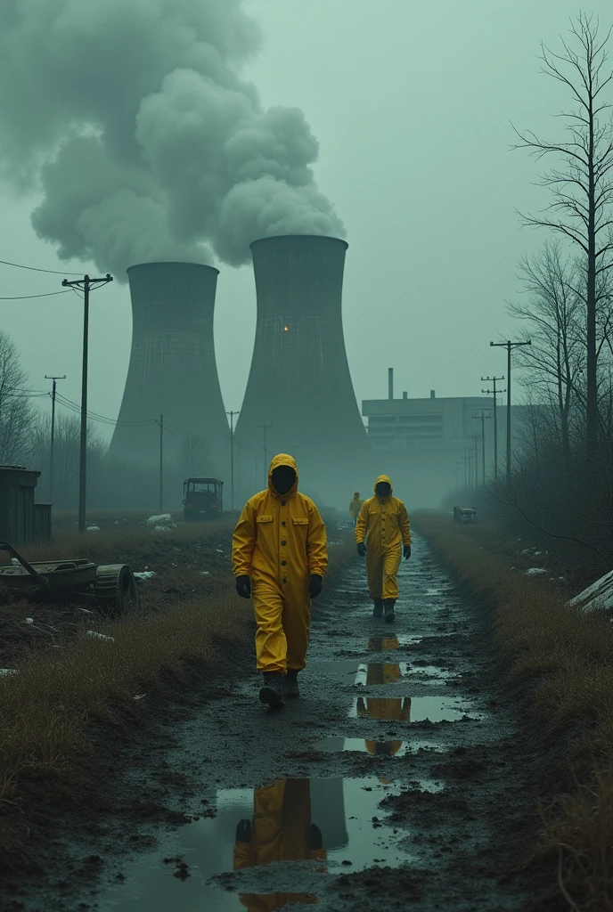 Create image of Chernobyl nuclear disaster aftermath 