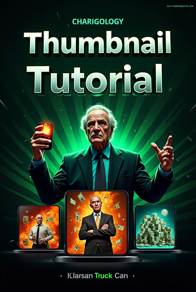 To create an image similar to the one you've uploaded, you can use the following prompt:
"Design a YouTube thumbnail with a tech-focused and modern aesthetic. The background should feature a dark, dynamic pattern with green accents. In the center, place the text 'THUMBNAIL TUTORIAL' in bold, with 'THUMBNAIL' in bright green and 'TUTORIAL' in white. Above this, display three smaller, colorful thumbnail examples. The first example on the left shows a contrast between 'POOR' in red and 'RICH' in green, featuring an elderly man in a suit with money and a phone in flames. The second example in the middle has the text 'IT'S THE END' in bold with a serious-looking man, fire in the background. The third example on the right displays '$258B' in yellow with an image of a tech billionaire, alongside logos of Tesla and SpaceX, surrounded by stacks of money."
This prompt should capture the elements and layout similar to the thumbnail you've provided. Let me know if you'd like any changes!