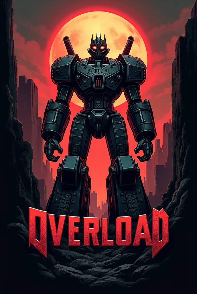 Logo for classic heavy metal band named overload 