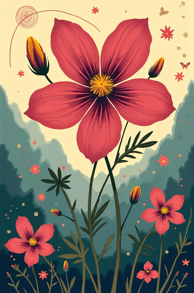 Indigenous graphic of the rhexia flower