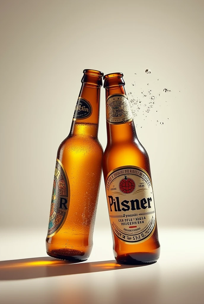 Clash of pilsner beer and Cuzco bottle