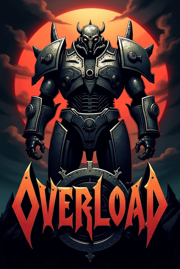 Logo for classic heavy metal band named overload