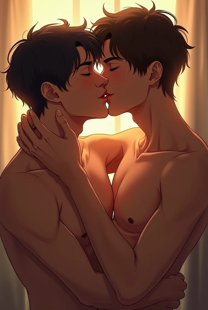 two men kissing