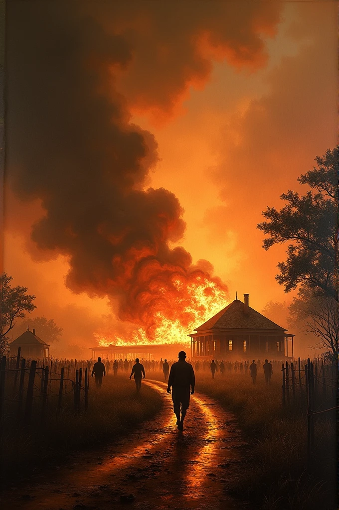 Plantation on fire