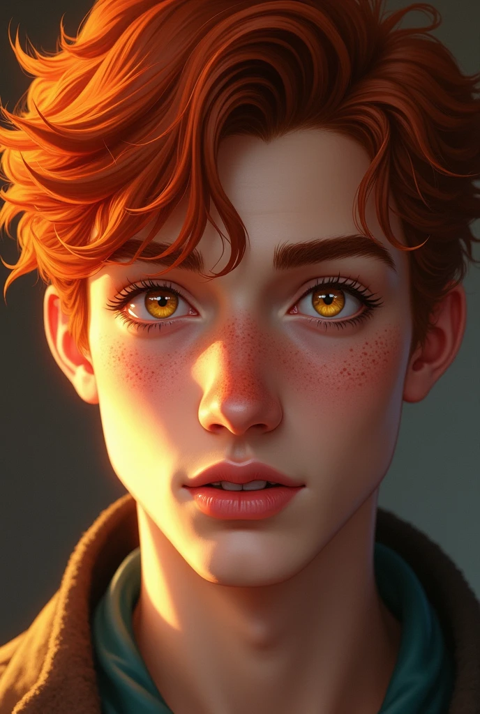 ung redhead man with honey eyes