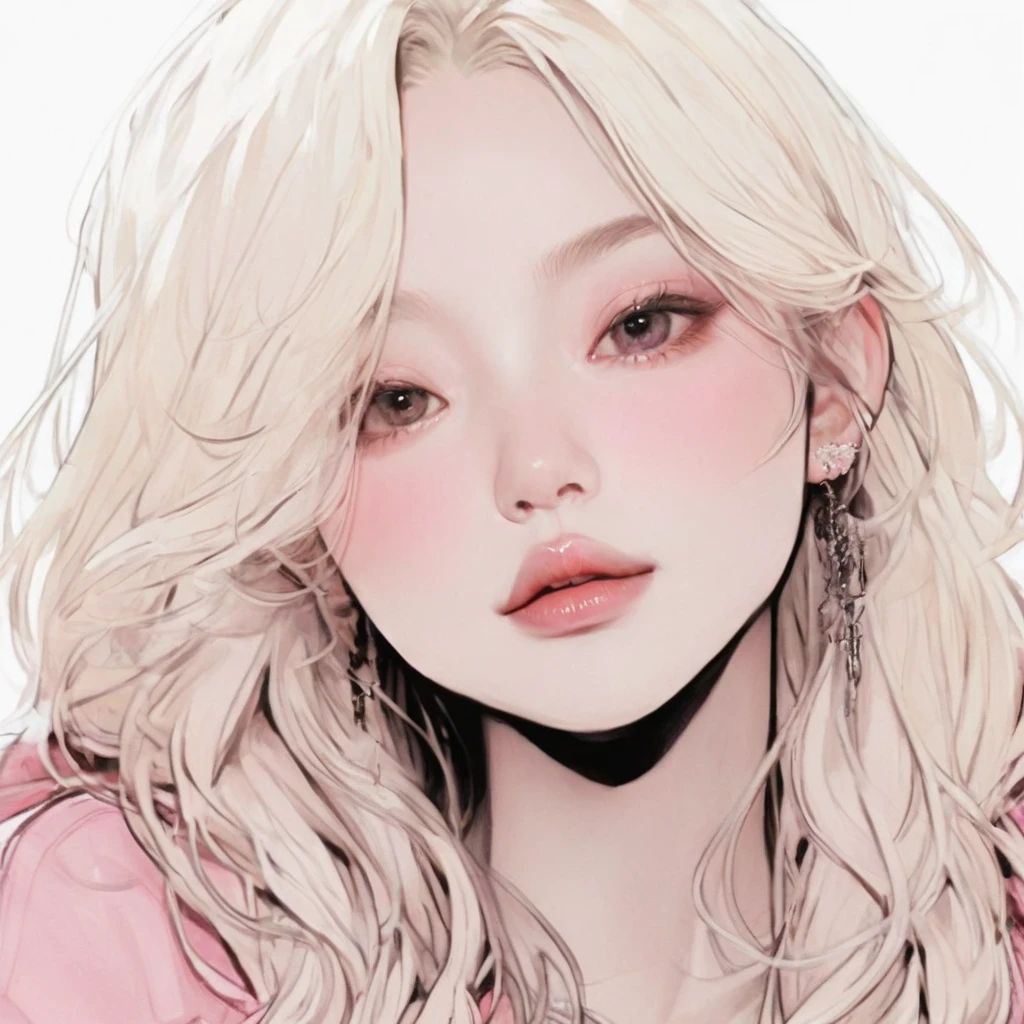 anime girl with blonde hair and pink jacket with pink eyes, artwork in the style of guweiz, in the art style of bowater, kawaii realistic portrait, inspired by Yanjun Cheng, digital anime illustration, guweiz, trending on artstration, detailed portrait of anime girl, guweiz on pixiv artstation, rossdraws 1. 0