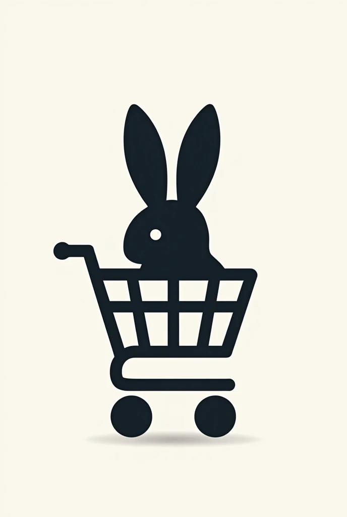 Isotype of an advertising agency With the silhouette of a digital shopping cart with a rabbit's head