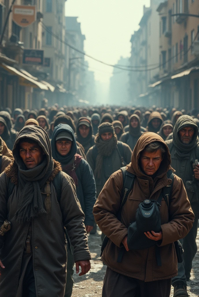 People of Ukraine leaving city abandoning their homeland 