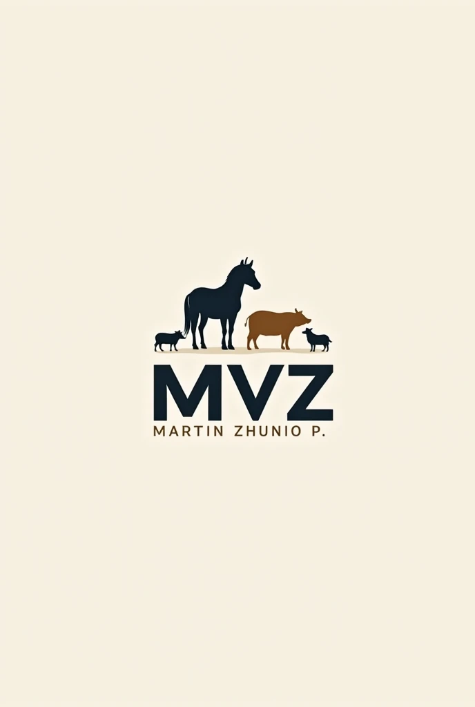 Veterinary logo ( cow, horse, Pig, sheep); written “MVZ MARTIN ZHUNIO P.”